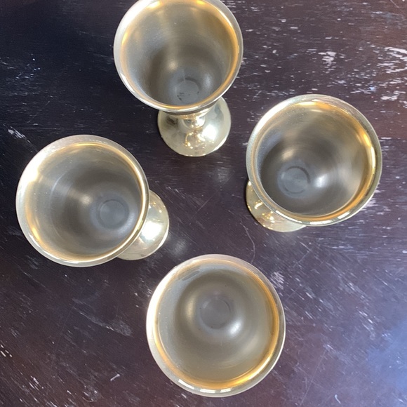 24K Gold Plated Wine Goblets WMF IKORA Germany Set of 4 Chalice - Picture 2 of 4